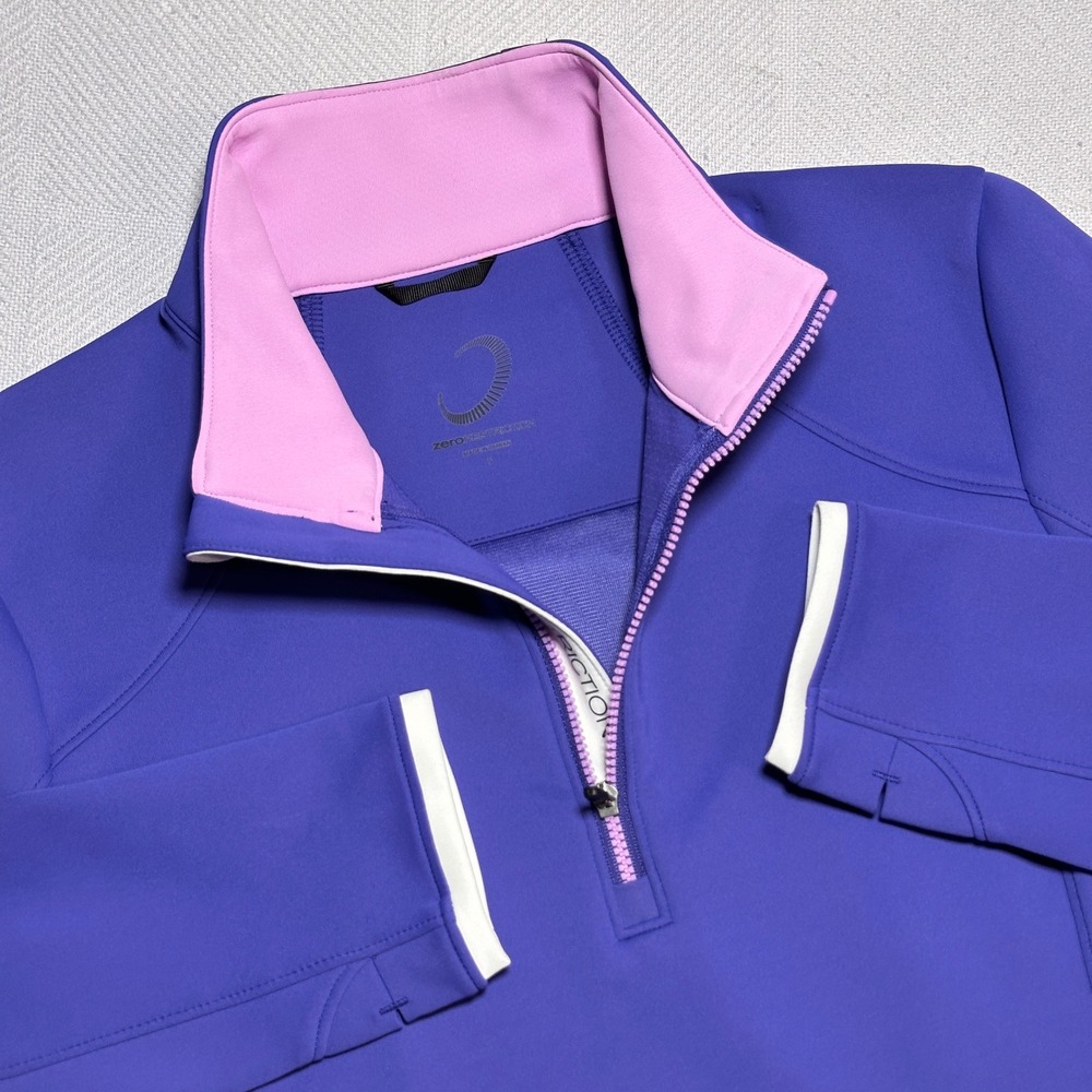 Zero Restriction Sofia Z500 Performance 1/4 Zip Women Small Vented Stretch Purpl